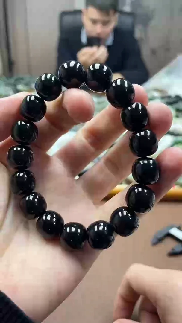 未镶嵌手串和田玉新疆墨玉13老型