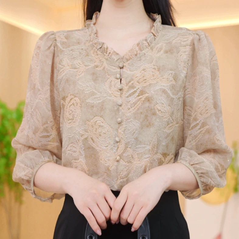 云想2025新款新中式国风设计感气质小衫M541饭饭