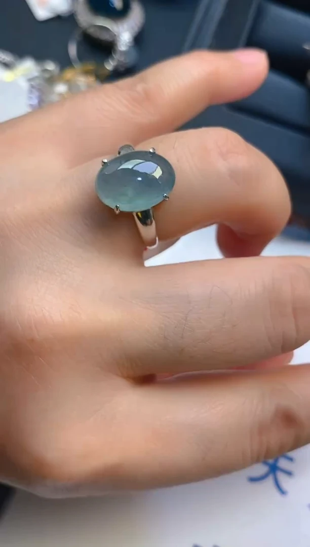 【闪购商品】翡翠耳饰银S925镶嵌天然A货翡翠1