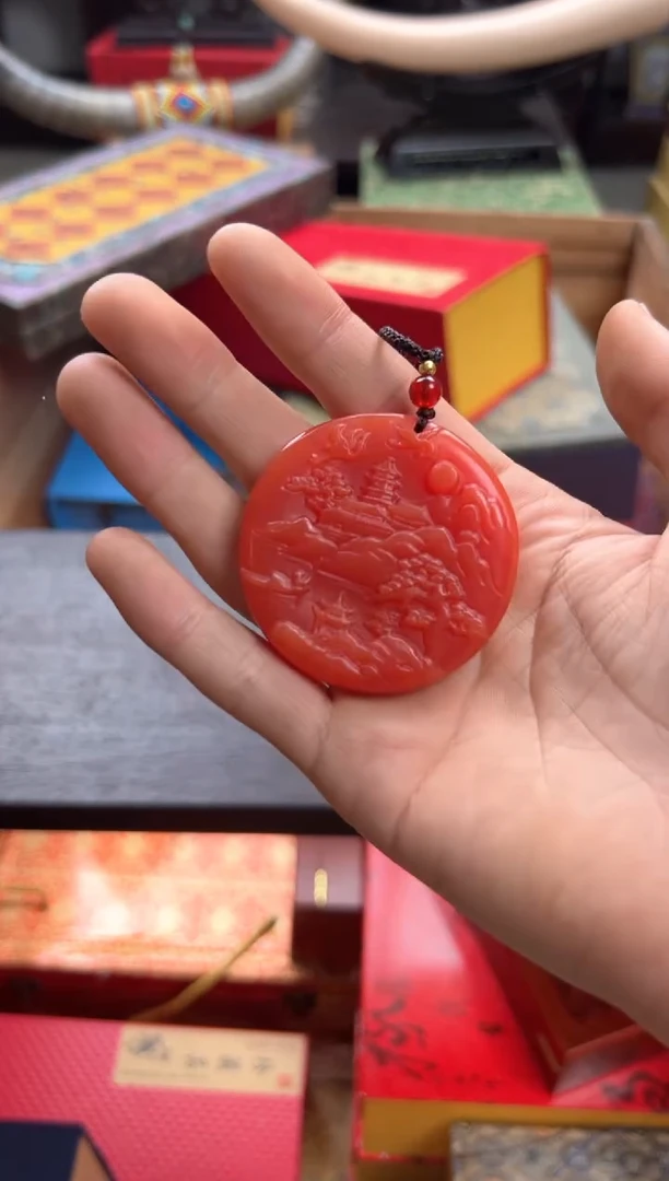 【闪购商品】和田玉1未镶嵌—————————红玉山水