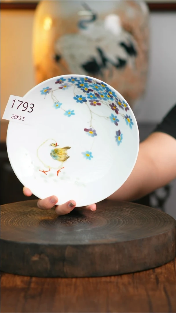 盘手绘釉下彩陶瓷餐具1793