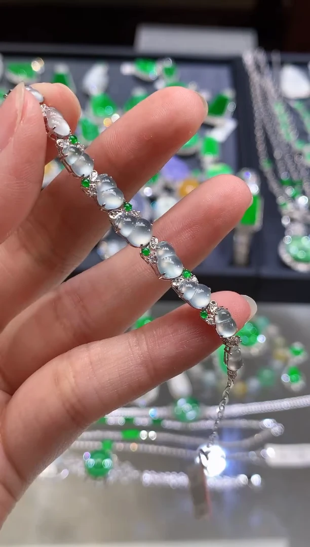 18K金镶嵌手链翡翠Z431|5500