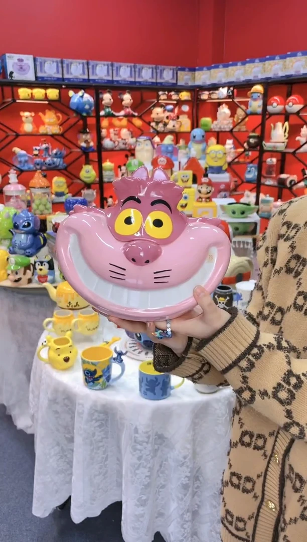 【闪购商品】.@@陶瓷柴郡猫储物罐