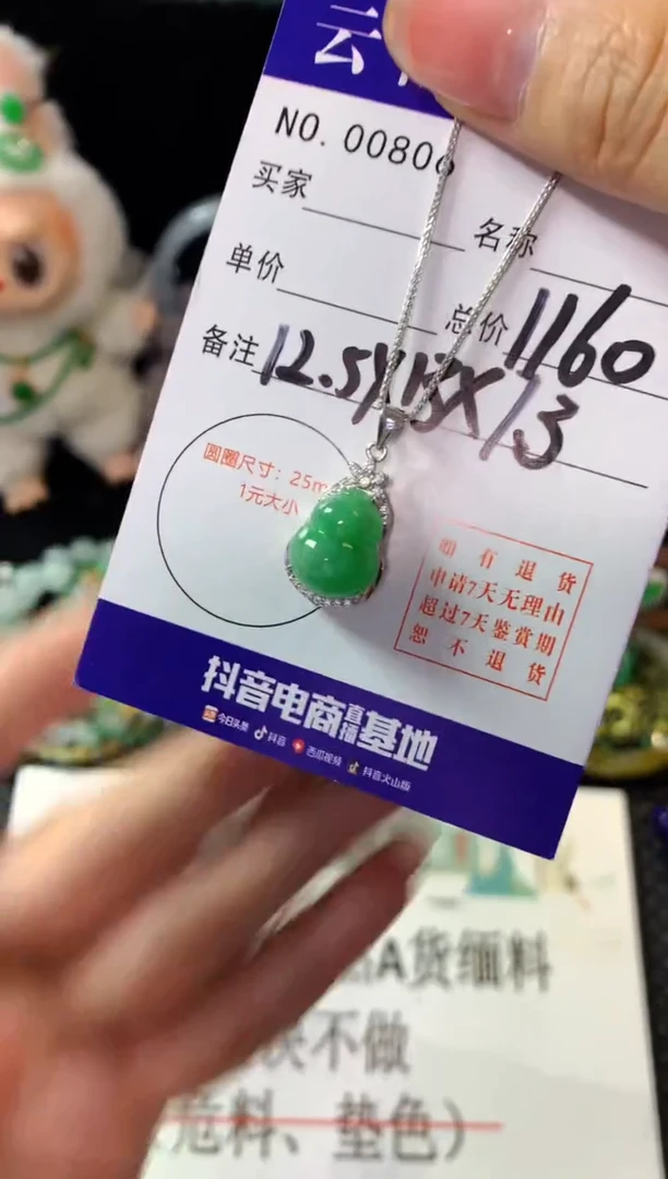 翡翠银S925镶嵌颈饰翡翠