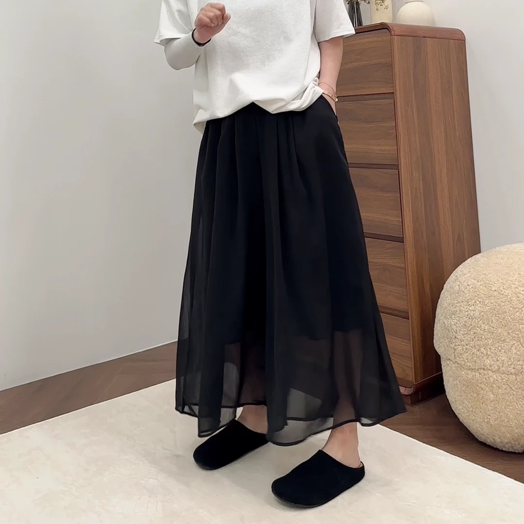 【林南南】 松紧腰休闲阔腿裤百搭时尚气质简约显瘦666556