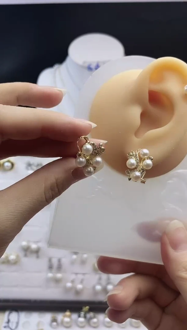 合金耳饰淡水珍珠93