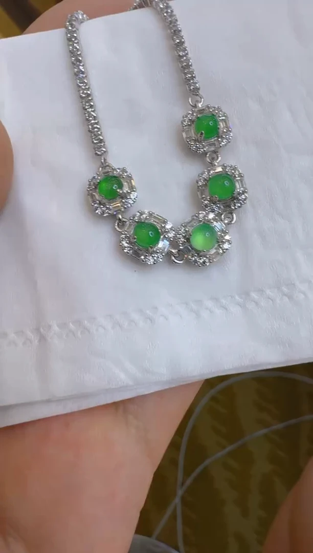 银S925镶嵌手链翡翠多样性团购发一件