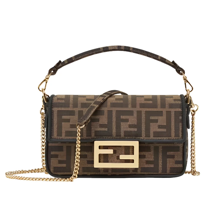 全新未使用 FENDI/芬迪 老花小号法棍女士斜挎包