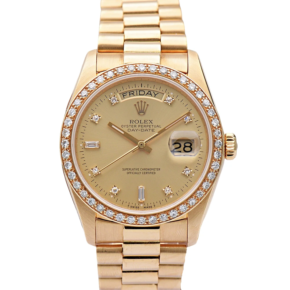 99新 Rolex/劳力士 星期日历型18238全黄金36mm自动机械男表