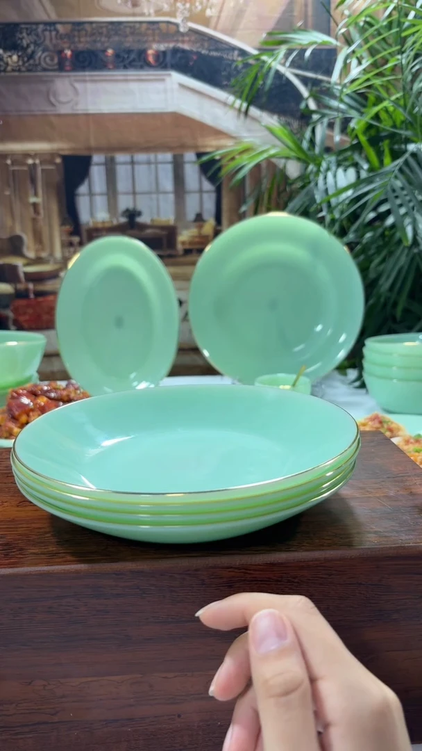 【闪购商品】... 8英寸深盘4个  玉瓷【贝美】