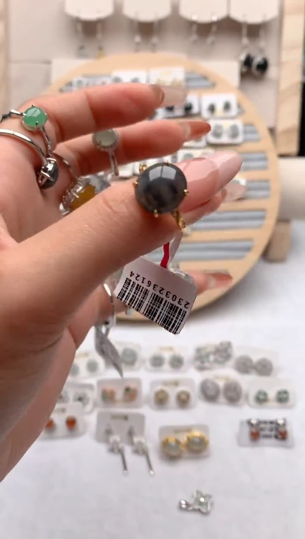 【闪购商品】翡翠戒指银S925镶嵌3号