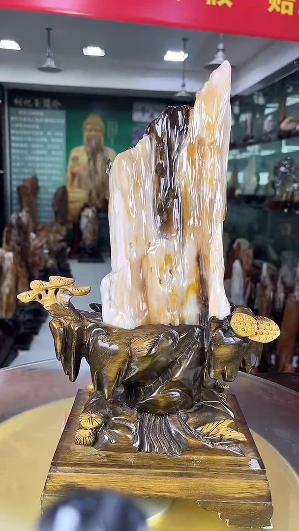 未镶嵌珠宝奇石硅化玉缅甸天然树化玉摆件