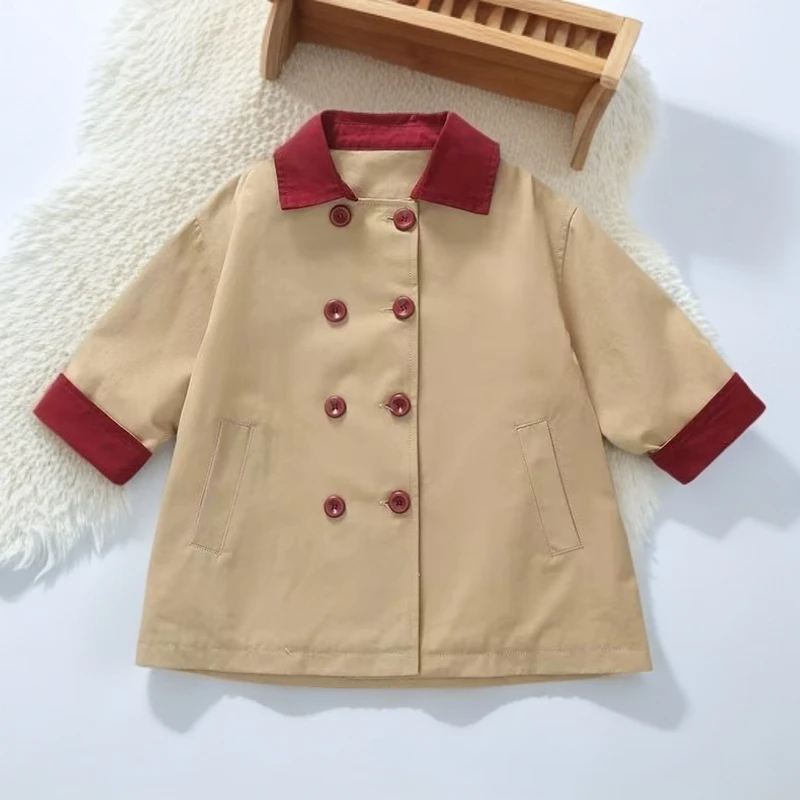 2025新款女童外套春秋款韩版儿童风衣中长款女宝宝春装洋气衣服潮