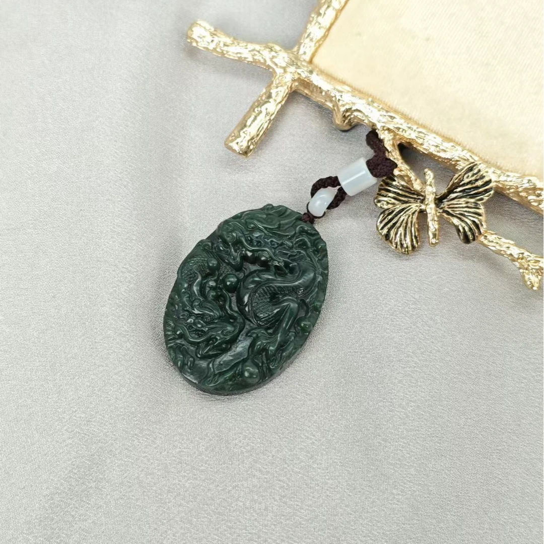 618特惠和田黑青玉龙形吊坠/NYXF-BYDZ-101（多样性发货）