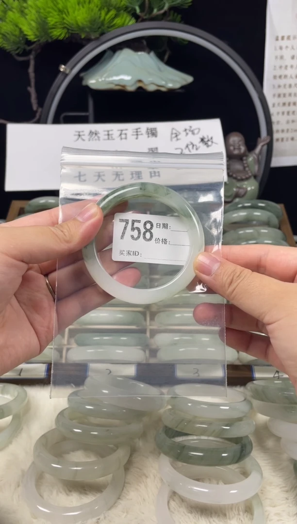 未镶嵌手镯石英质玉（天山翠）758