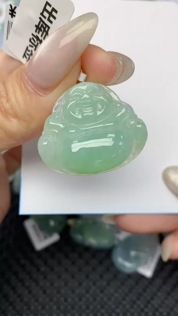 翡翠18K金镶嵌颈饰天然翡翠a货