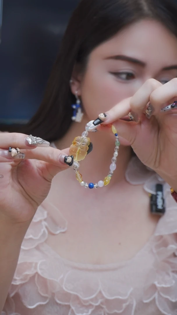 【闪购商品】琥珀手链未镶嵌1.25手工编织商品20-多样性发