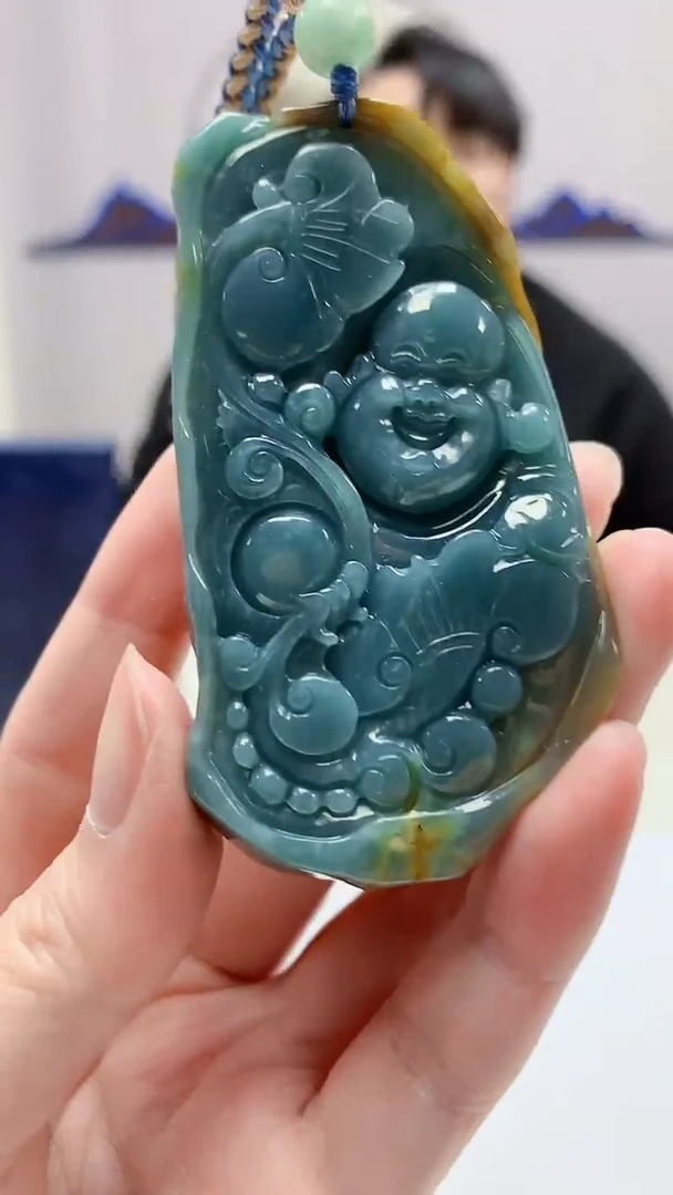 【闪购商品】定制翡翠未镶嵌5060zm-毛货挂件佛公43