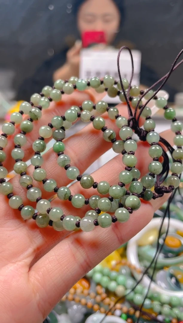 【闪购商品】翡翠颈饰未镶嵌5-6MM/L/翡翠A货一图一物