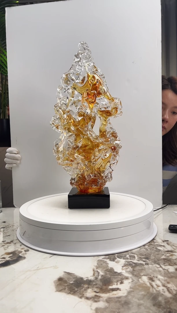 茶盏琉璃水晶太湖石50cm