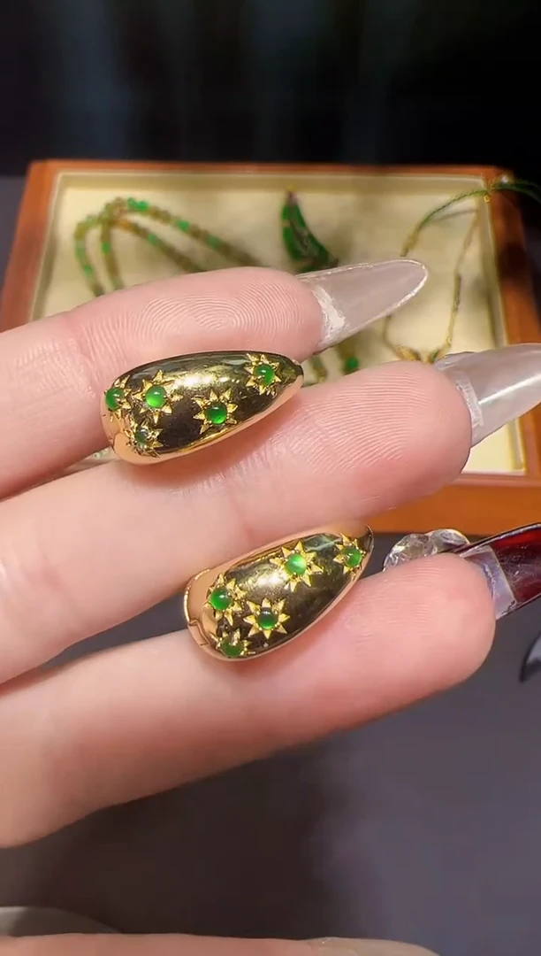 【闪购商品】翡翠耳饰银S925镶嵌耳环