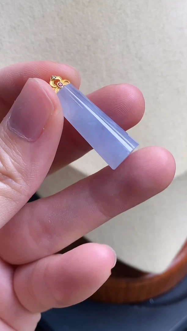 翡翠18K金镶嵌吊坠(不含链)翡翠