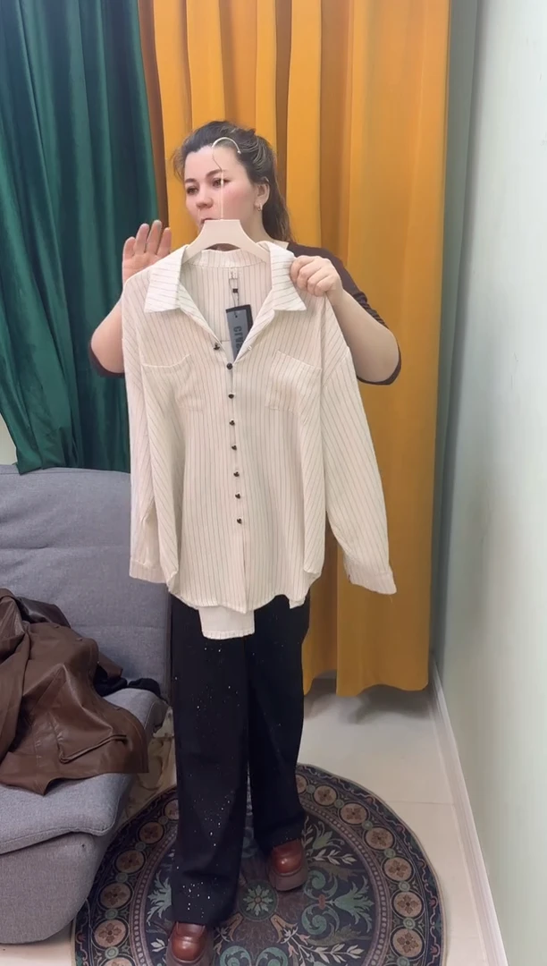 女款春款长袖衬衫  白 Xl