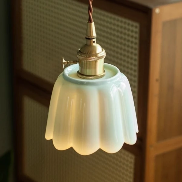 粉青釉手工陶瓷吊灯 中式复古古典民宿床头茶室茶台茶桌餐厅吊灯