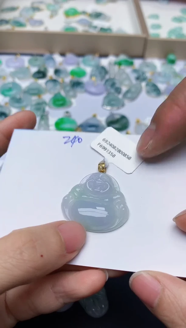 【闪购商品】翡翠颈饰18K金镶嵌天然翡翠A货