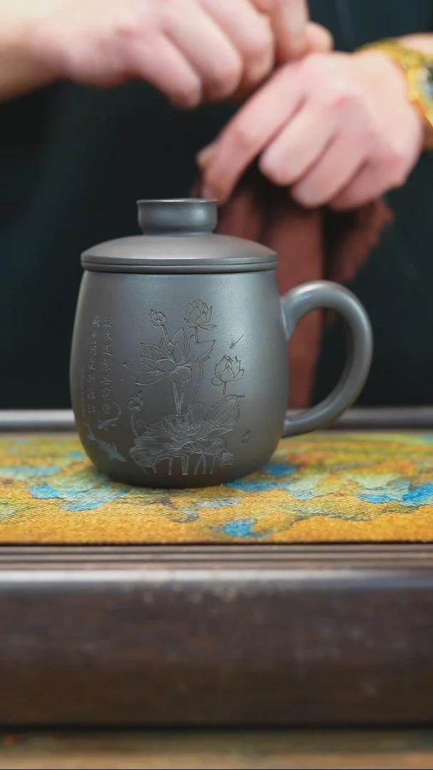 【闪购商品】紫砂茶杯1.31玄铁 石黄  三件套
