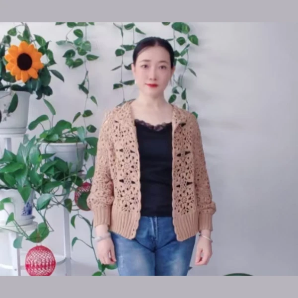 秋韵拼花开衫教程