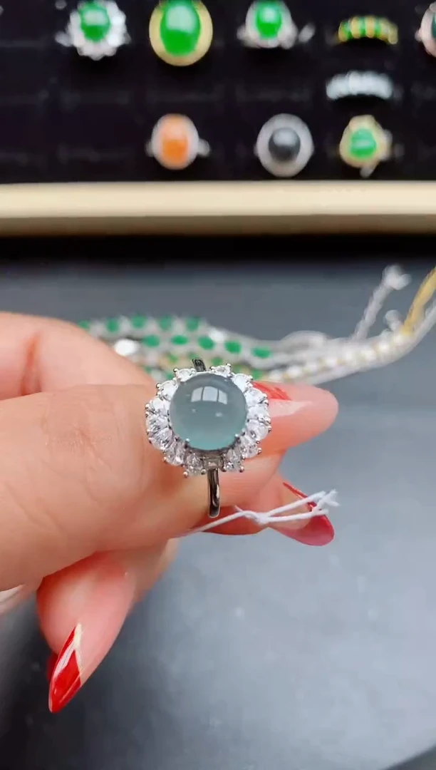 【闪购商品】翡翠戒指银S925镶嵌080550