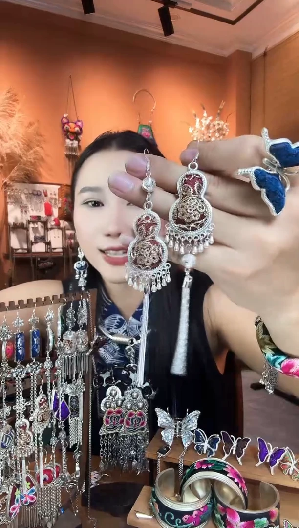 刺绣纯手工民族风耳环