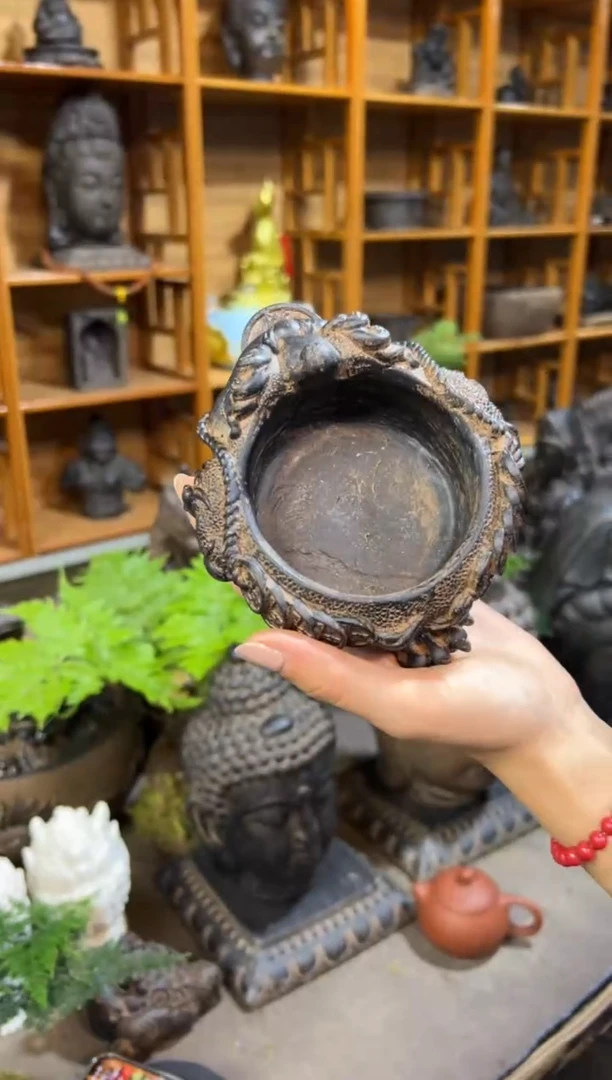 陶土【火山泥】金蟾盆