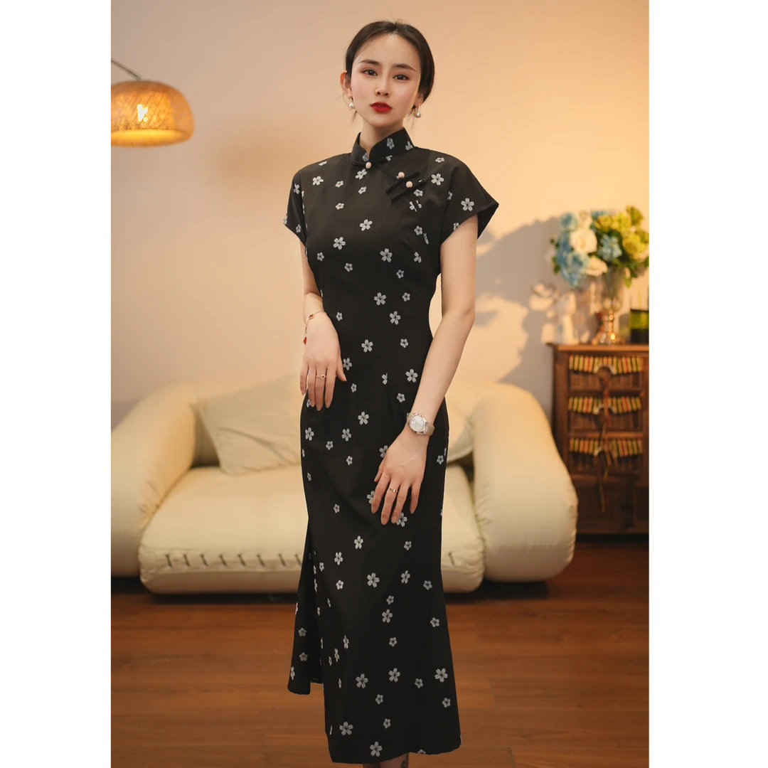 戚薇原创长115早春高品质国风旗袍