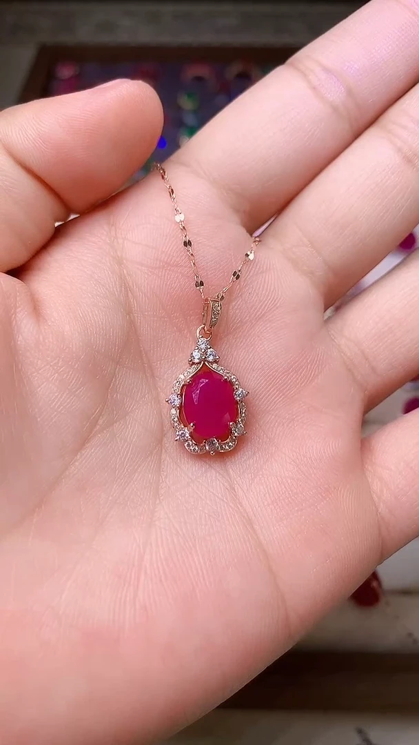 【闪购商品】红宝石颈饰银S925镶嵌000