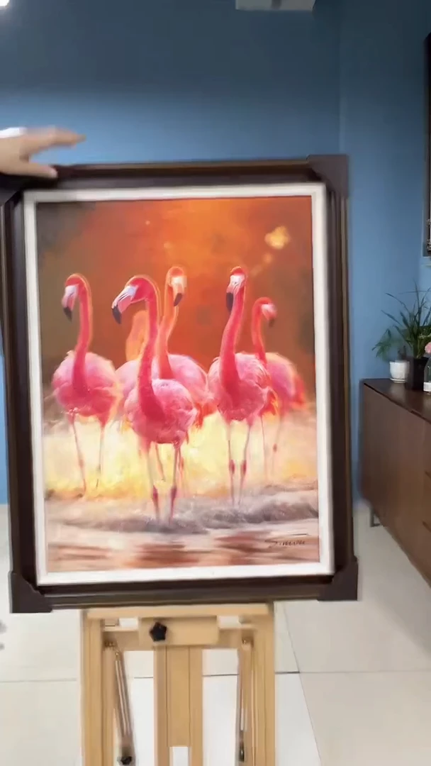 油画陶宗健-60*80-油画作品-火烈鸟