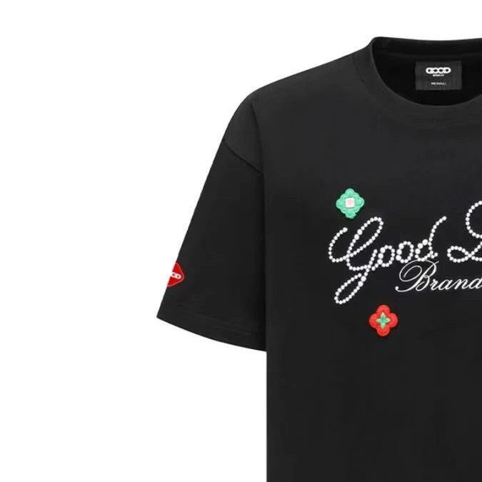 GOODBRAND 2025SS GOODLOVES立体刺绣标语轻奢时尚高级感短袖T恤