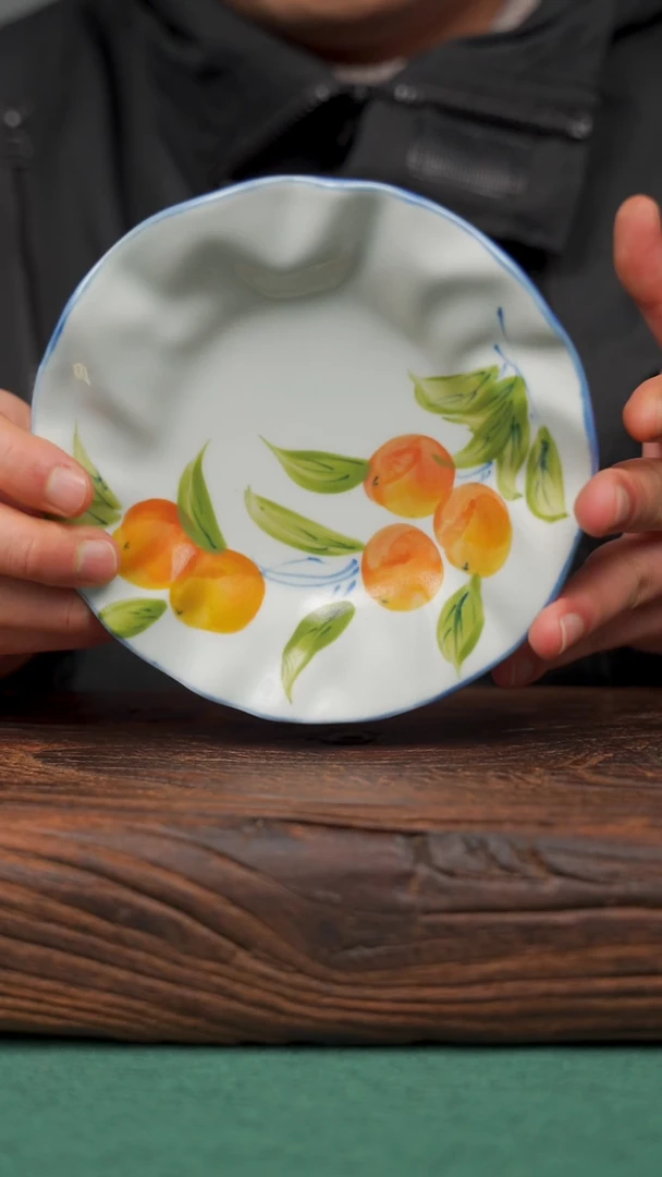 【闪购商品】瓷片寻一缕瓷香杯釉下手工手绘瓷器 枇杷碟子