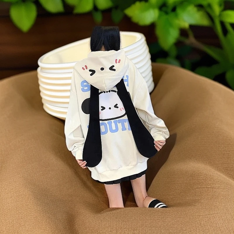 耳朵连帽卫衣女秋冬小众卡通新款潮甜妹宽松开衫外套上衣