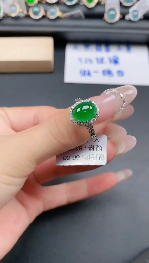 银S925镶嵌戒指翡翠111