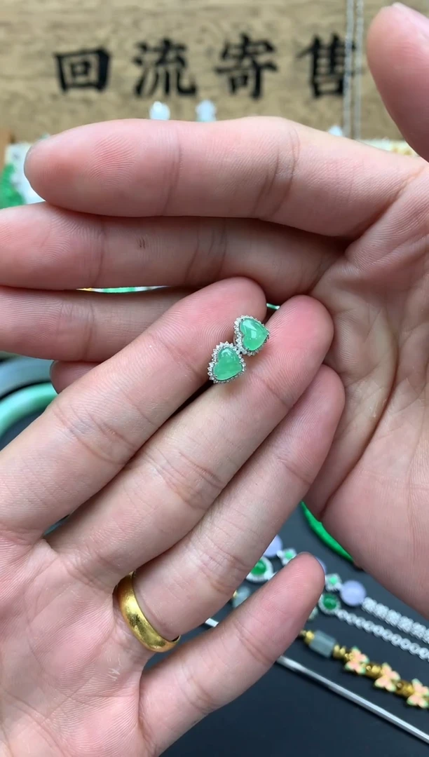 【闪购商品】翡翠耳饰18K金镶嵌287--中国好珍宝