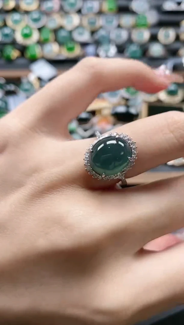 【闪购商品】翡翠戒指银S925镶嵌51511