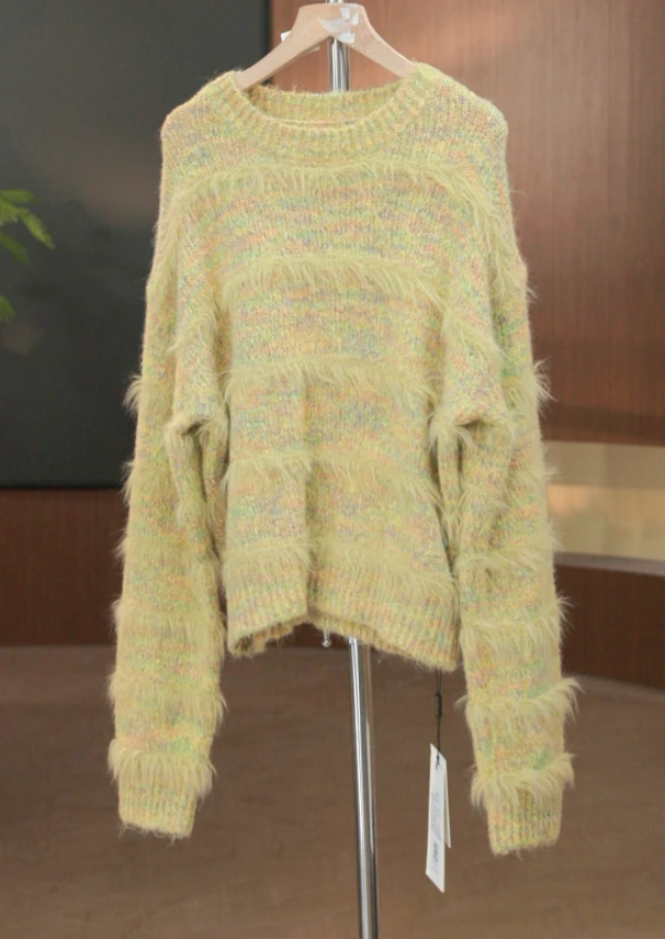 941-9961黄 针织衫韩系毛衣开衫秋冬长袖百搭