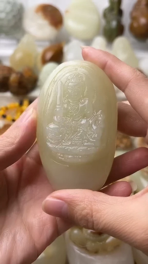 石材古青石棉纹正常不退换文殊菩萨