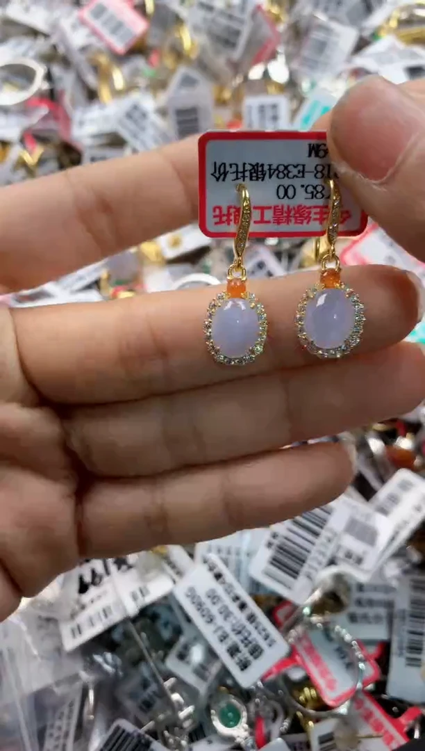 银S925镶嵌戒指翡翠12      8