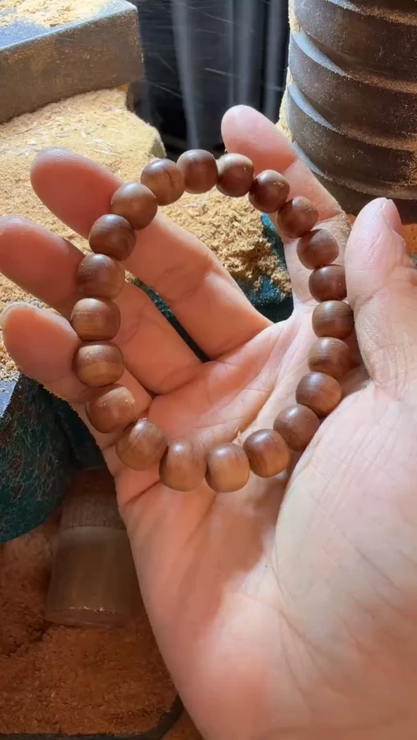 檀香木手串/手链9x10黑肉虎皮纹单圈