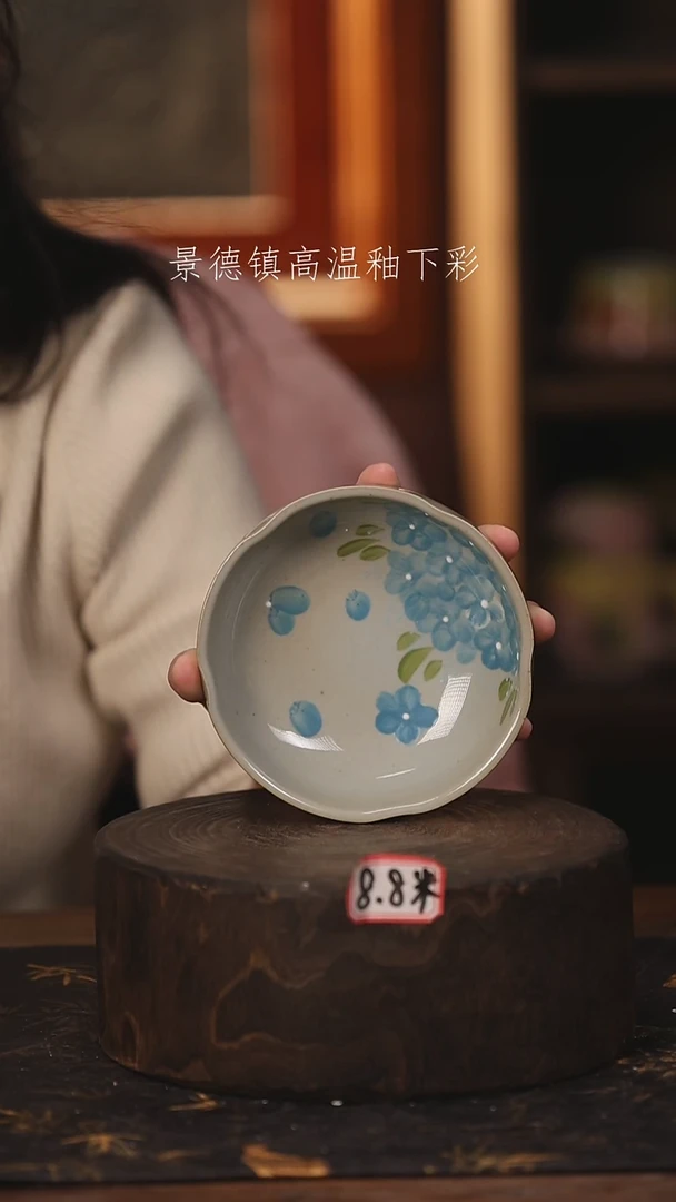 陶瓷景德镇高温釉下手绘陶瓷@L810@