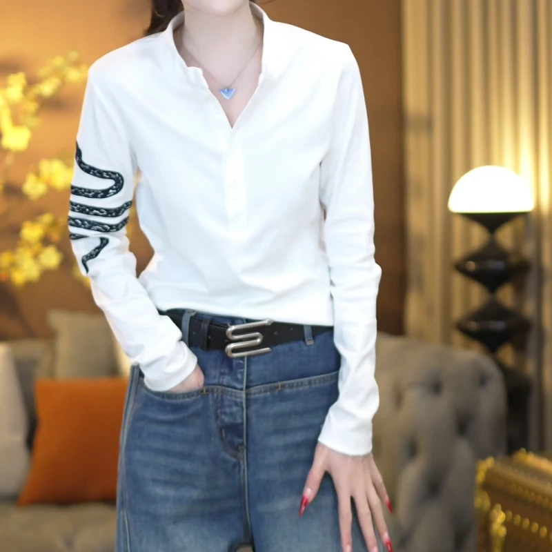 2025早春蛇年设计感韩系百搭气质洋气休闲长袖T恤LK2501300