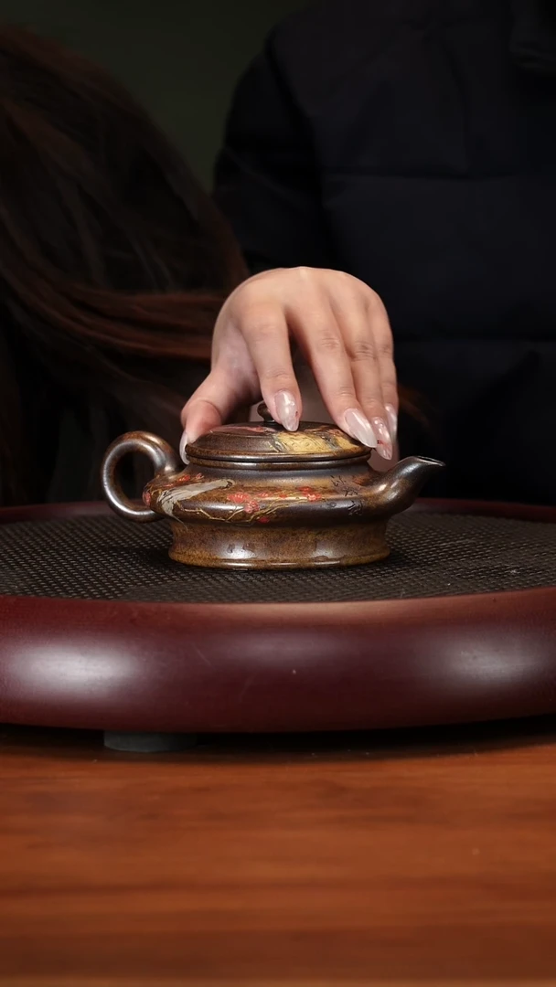 【闪购商品】紫砂茶壶2-8ZST高虚扁 龙窑一号柴烧